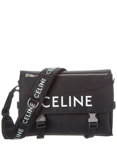 Celine Large Nylon Shoulder Bag In Black