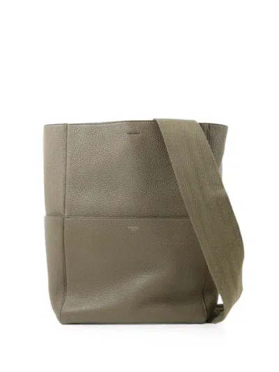 Pre-owned Celine Large Sangle Bucket Bag In Grey