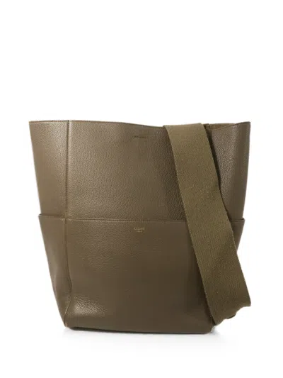Pre-owned Celine Large Sangle Shoulder Bag In Gray