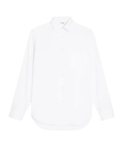 Celine Large Shirt In Cotton Poplin In White