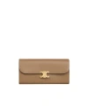 Celine Large Trimphe Wallet In Dark Tan