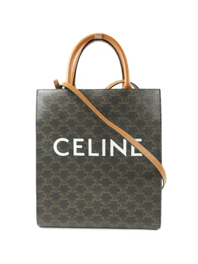 Pre-owned Celine Large Triomphe Cabas Tote Bag In Brown
