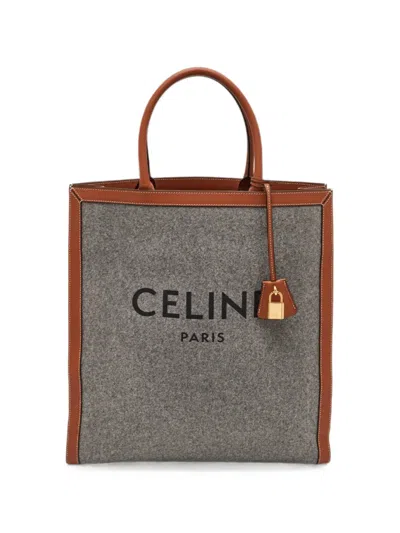 Pre-owned Celine Large Vertical Cabas Tote Bag In Gray