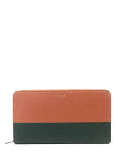 Pre-owned Celine Large Zipped Wallet In Brown
