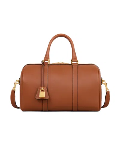 Celine Large Zippered Boston Bag In Brown