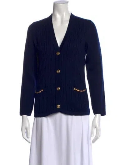 Pre-owned Celine Late 1970's - Early 1980's Wool Sweater In Blue