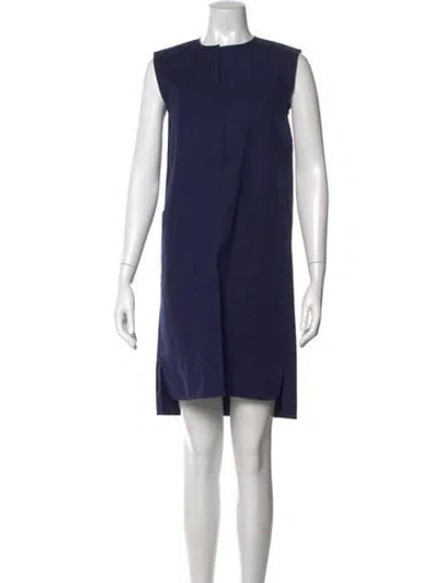 Pre-owned Celine Late 1990's - Early 2000's Mini Dress In Blue