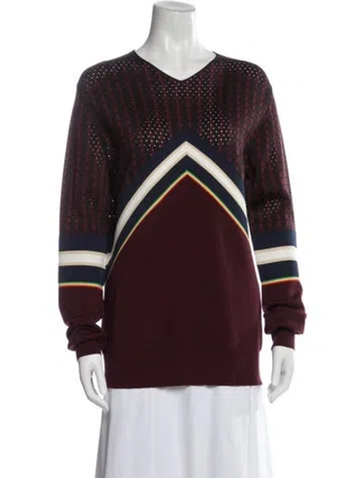 Pre-owned Celine Late 2000's - Early 2010's Silk Sweatshirt In Burgundy