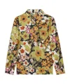 Celine Lavalliere Bow And Silk Organza Blouse In Black/khaki/modor
