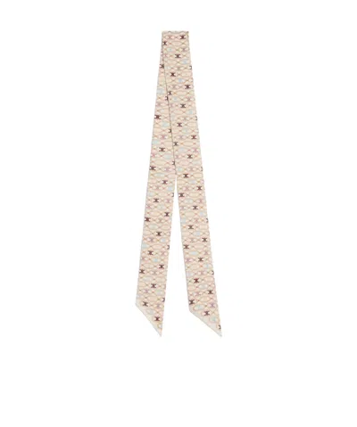Celine Lavalliere In Triomphe Silk Twill In Vanilla/multicolor