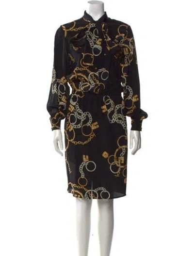 Pre-owned Celine Lavallière Knee-length Dress In Black