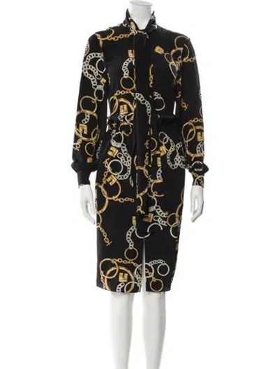 Pre-owned Celine Lavallière Midi Length Dress In Blue