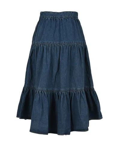 Celine Layered Denim Skirt