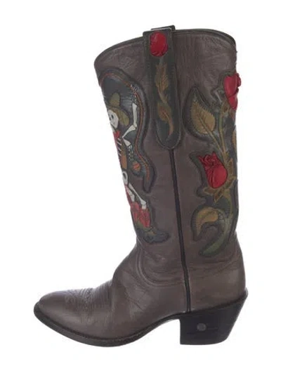 Pre-owned Celine Le Bal Des Vampires Emmanuelle Seigner For  Leather Western Boots In Brown