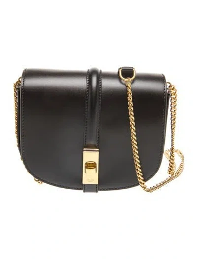 Pre-owned Celine Leather 16 Wallet On Chain Small In Black