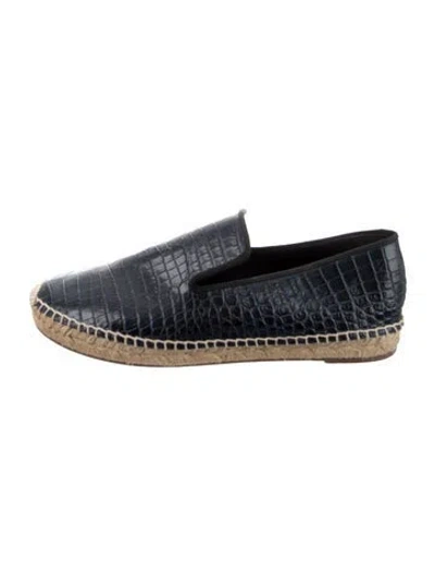 Pre-owned Celine Leather Animal Print Espadrilles In Blue