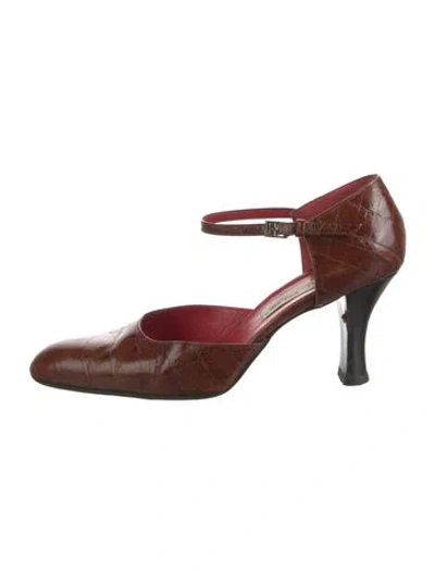 Pre-owned Celine Leather Animal Print Pumps In Brown