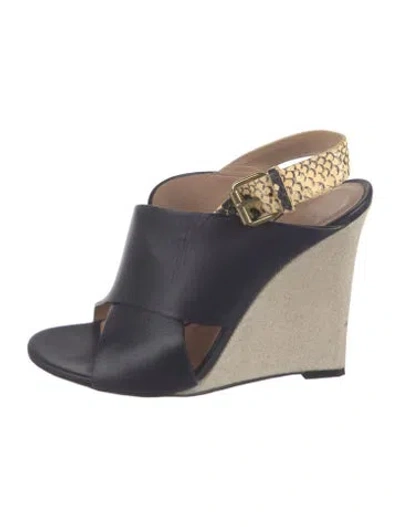 Pre-owned Celine Leather Animal Print Sandals