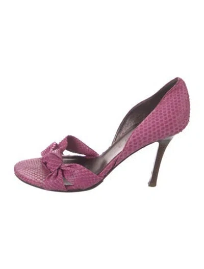 Pre-owned Celine Leather Animal Print Sandals In Pink
