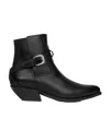 Celine Leather Ankle Boots In Black