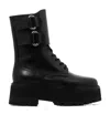 Celine Leather Ankle Boots In Black