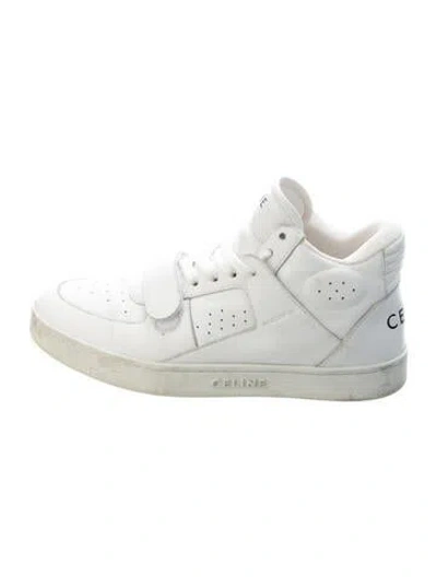 Pre-owned Celine Leather Athletic Sneakers In White
