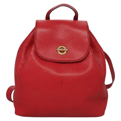 Pre-owned Celine Leather Backpack Bag () In Red