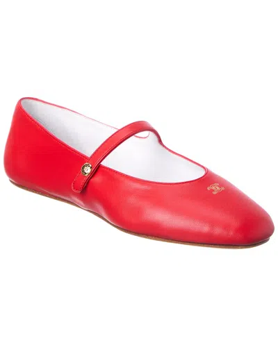 Celine Leather Ballerina Flat In Blue