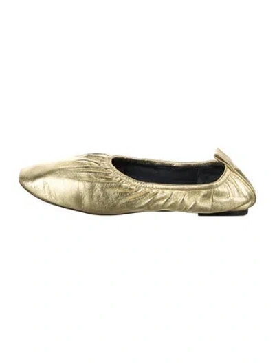 Pre-owned Celine Leather Ballet Flats In Gold