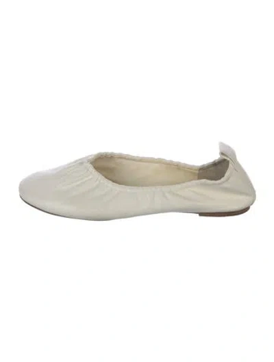 Pre-owned Celine Leather Ballet Flats In White