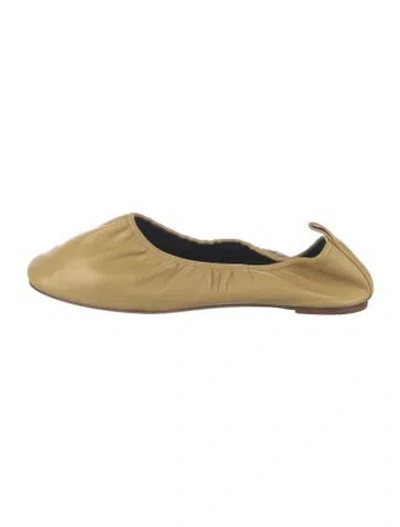 Pre-owned Celine Leather Ballet Flats In Yellow