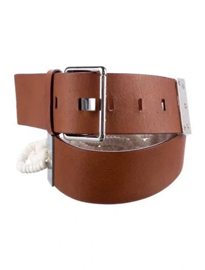 Pre-owned Celine Leather Beaded Accents Belt In Multi