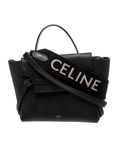 Pre-owned Celine Leather Belt Bag Micro In Black