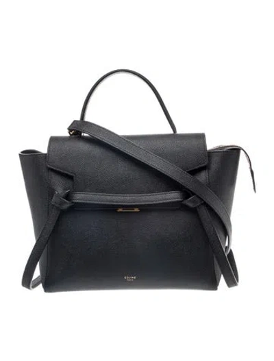 Pre-owned Celine Leather Belt Bag Micro In Black
