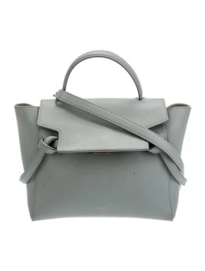 Pre-owned Celine Leather Belt Bag Micro In Blue
