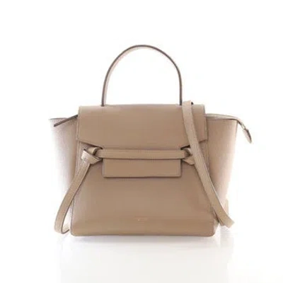 Pre-owned Celine Leather Belt Bag Micro In Neutral