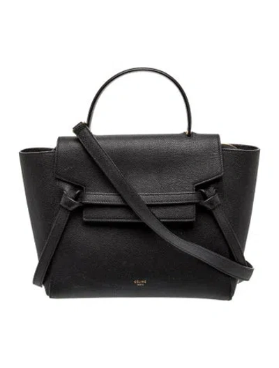 Pre-owned Celine Leather Belt Bag Mini In Black