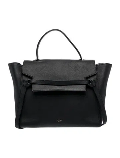 Pre-owned Celine Leather Belt Bag Mini In Black