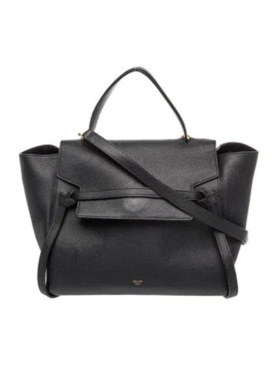 Pre-owned Celine Leather Belt Bag Mini In Black