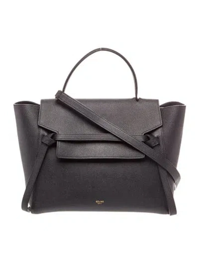 Pre-owned Celine Leather Belt Bag Mini In Black