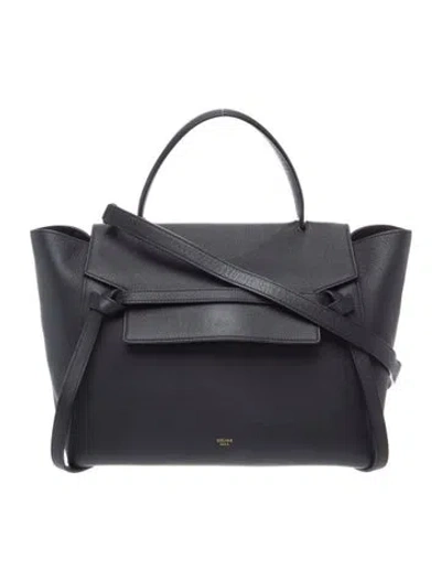 Pre-owned Celine Leather Belt Bag Mini In Black