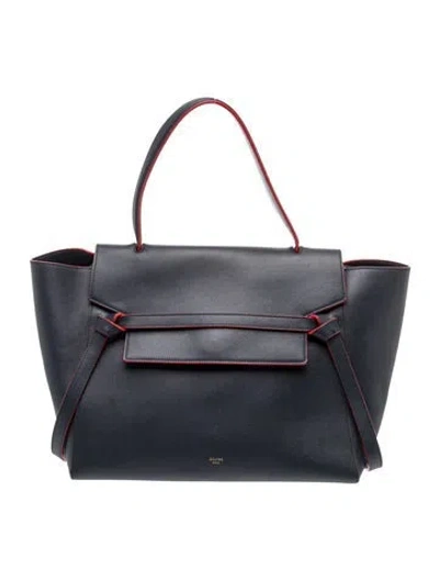 Pre-owned Celine Leather Belt Bag Mini In Blue