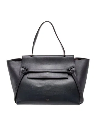 Pre-owned Celine Leather Belt Bag Mini In Blue