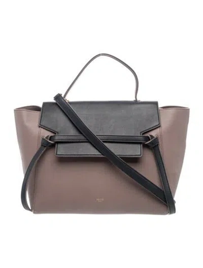 Pre-owned Celine Leather Belt Bag Mini In Blue/neutrals