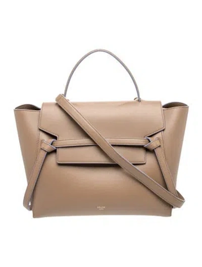 Pre-owned Celine Leather Belt Bag Mini In Brown