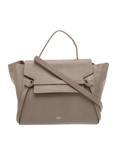 Pre-owned Celine Leather Belt Bag Mini In Grey