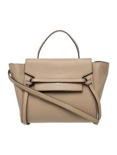 Pre-owned Celine Leather Belt Bag Mini In Neutral