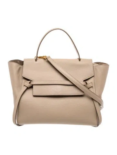 Pre-owned Celine Leather Belt Bag Mini In Neutral