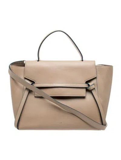 Pre-owned Celine Leather Belt Bag Mini In Neutral