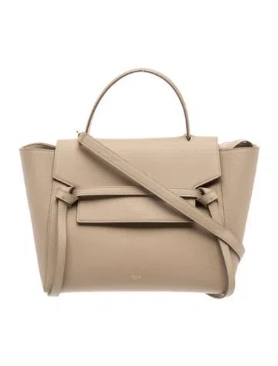 Pre-owned Celine Leather Belt Bag Mini In Neutral